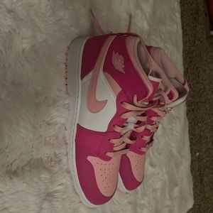 Hot pink and pastel pink air Jordan  7Y or 8.5 women’s